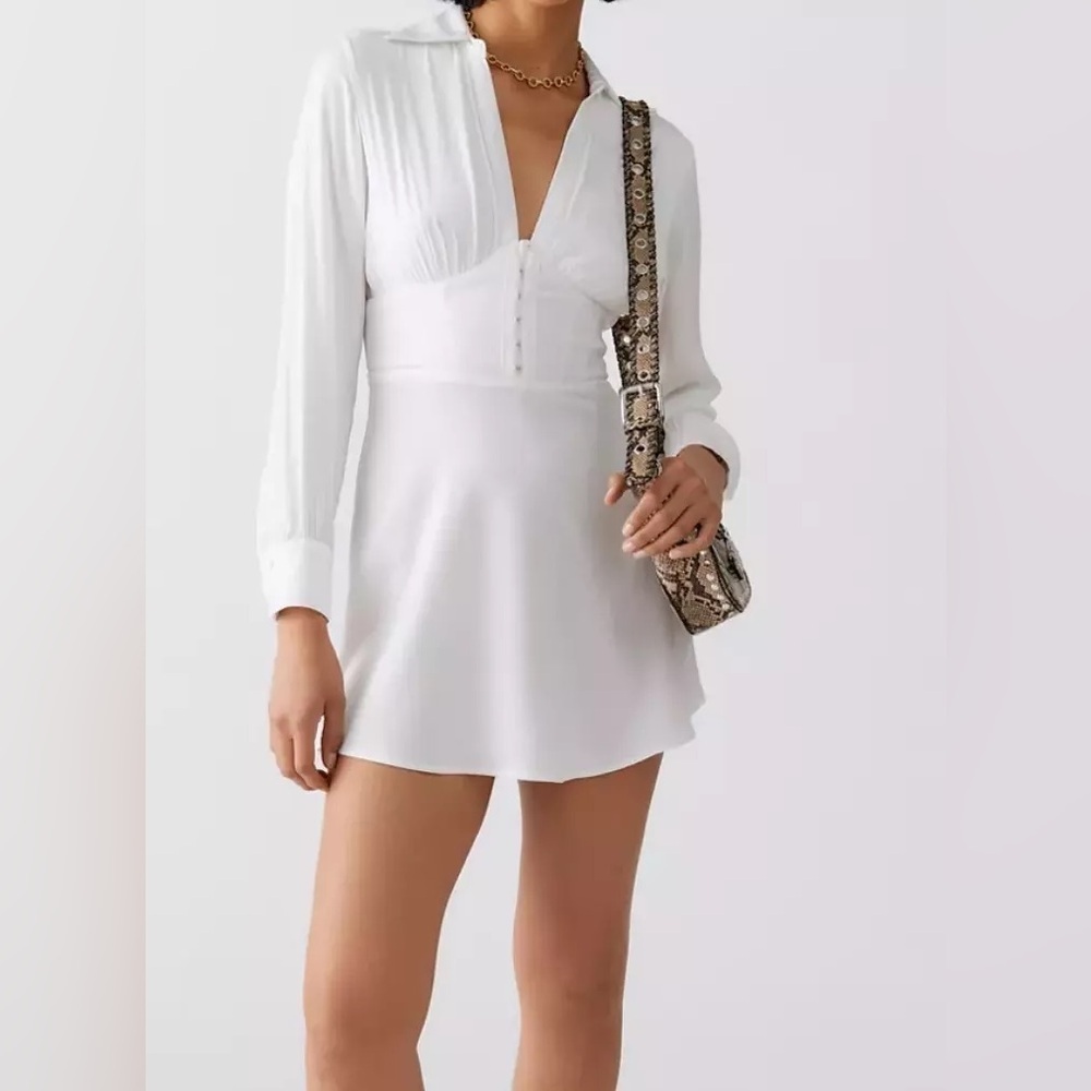 UO Phoebe Long Sleeve Corset Mini Dress